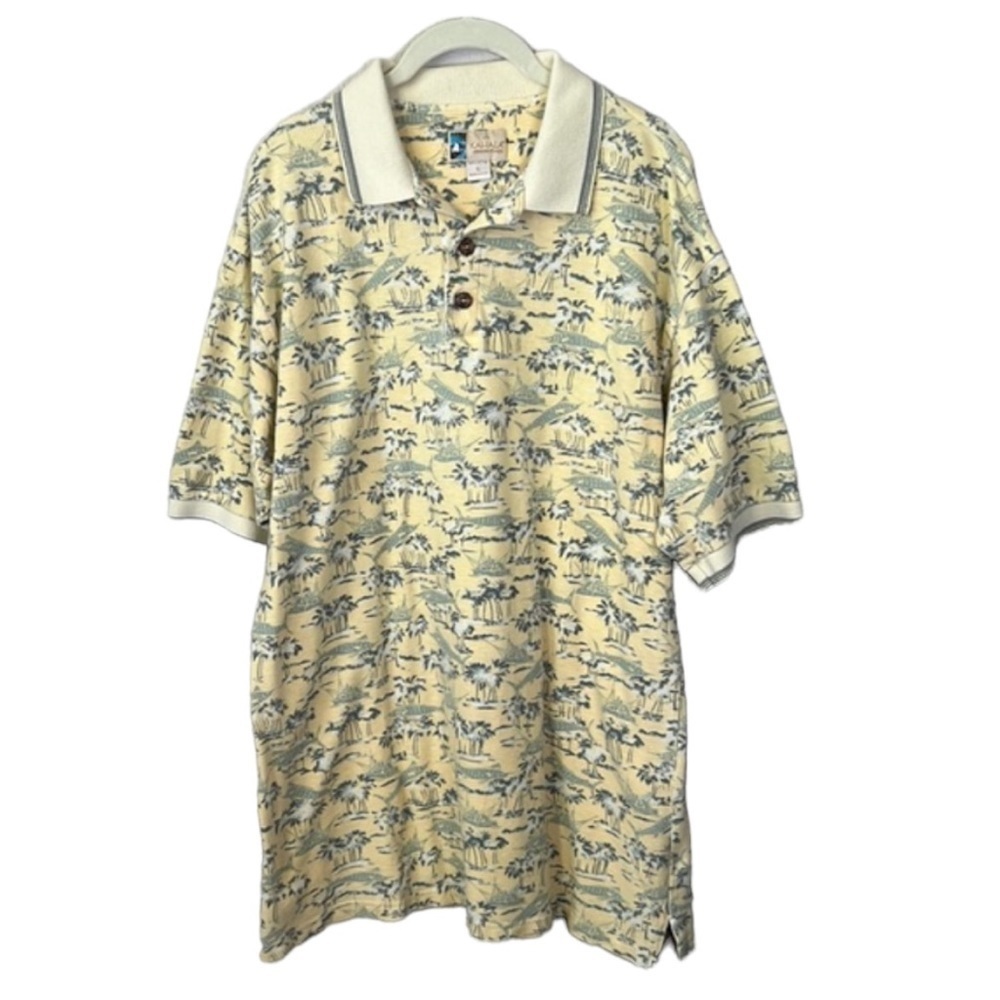 KAHALA Hawaiian Islands Casual Hawaiian Polo Top Size L